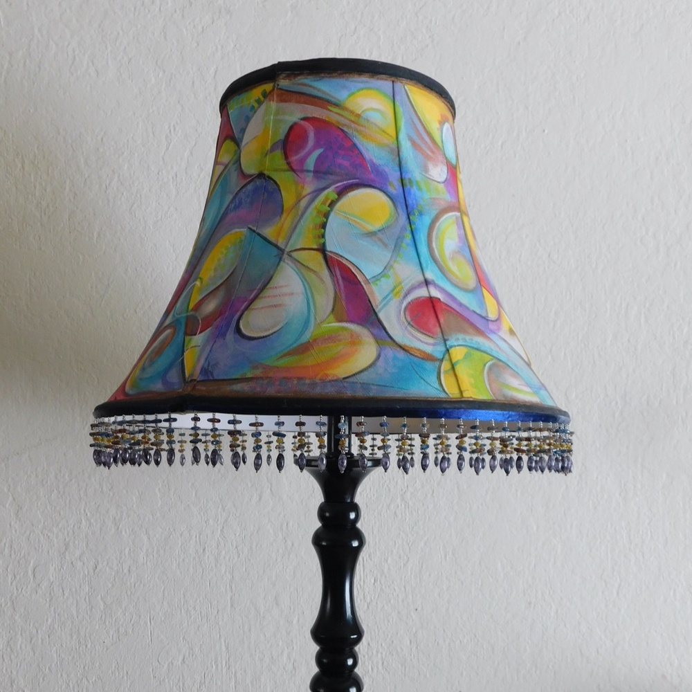Abstract Original One of a Kind Hand Painted Lamp Shade - Created by Konnie K